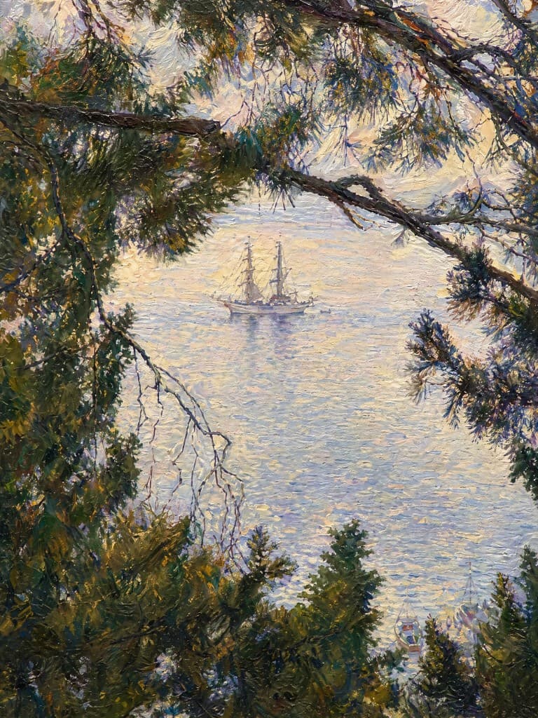 A schooner at golden hour β impressionist painting of Capri, Italy